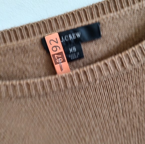 J Crew Wool Cashmere Camel Colored Sweater XS Oversized Comfort - Picture 4 of 8